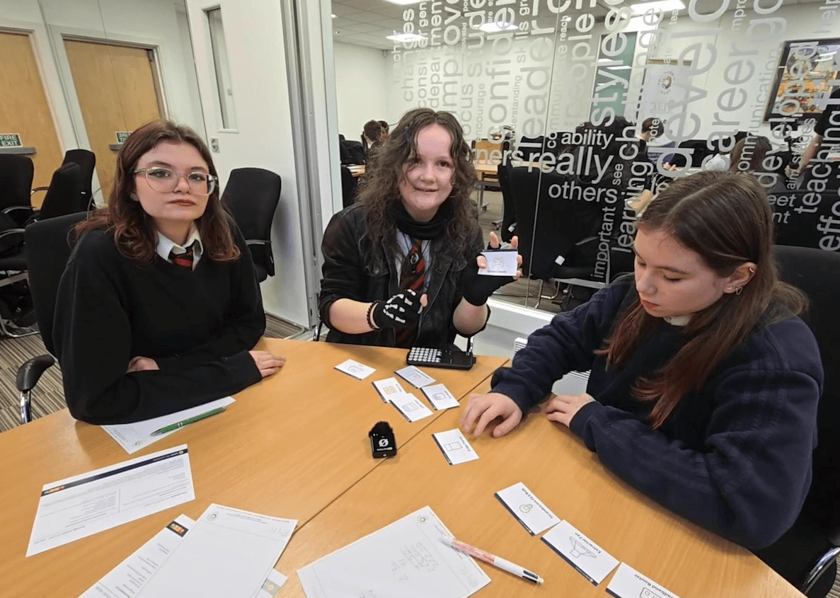 Students at Shenley Brooke End using our Energy Appliance Cards