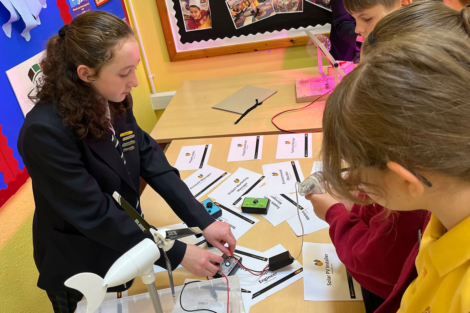 student with bright sparks kit